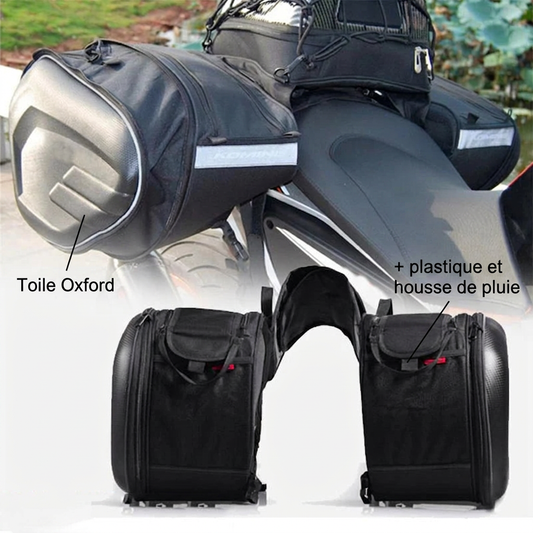 Sacoches de selle moto imperméables RONYX, toile Oxford, avec plastique et housse de pluie inclus