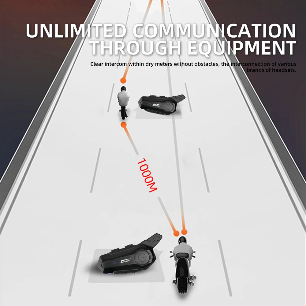 Intercom Bluetooth Moto Duo 1000m