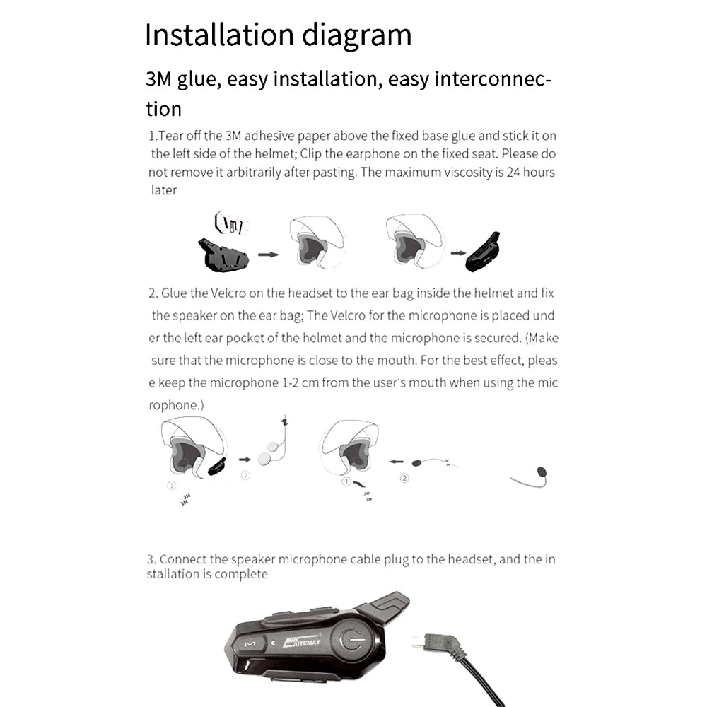Intercom Bluetooth Moto Duo 1000m