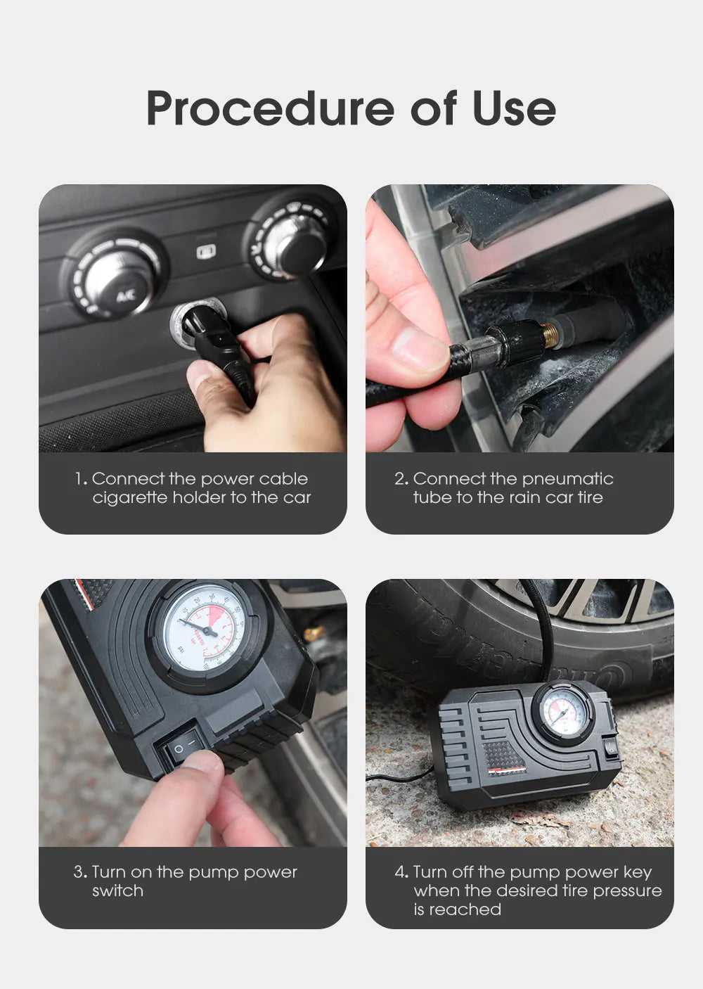 Gonfleur de Pneu Portable Électrique