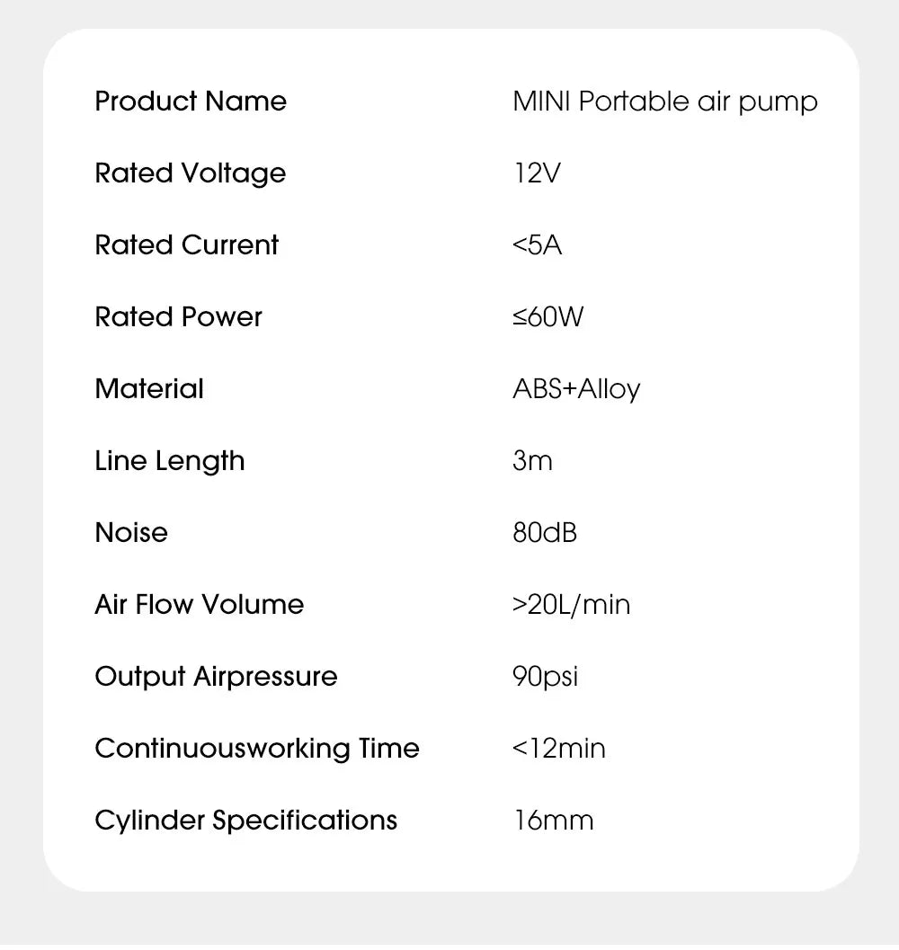Gonfleur de Pneu Portable Électrique