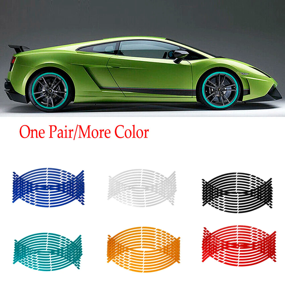 Reflective Rim Stickers — Motorcycle Decorative Strips