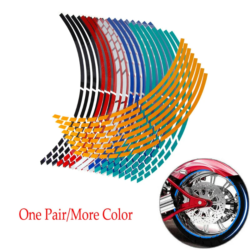 Reflective Rim Stickers — Motorcycle Decorative Strips