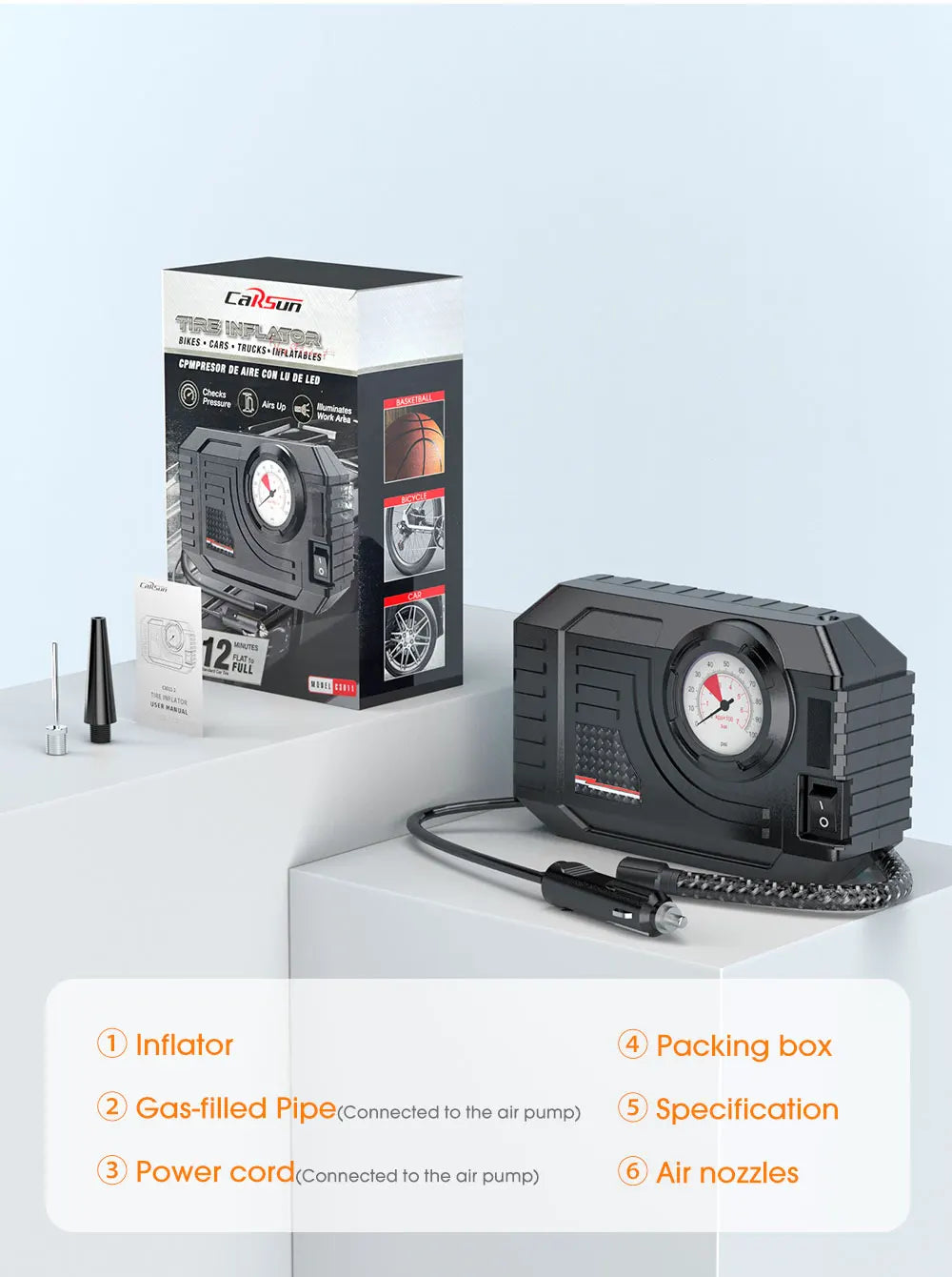 Gonfleur de Pneu Portable Électrique