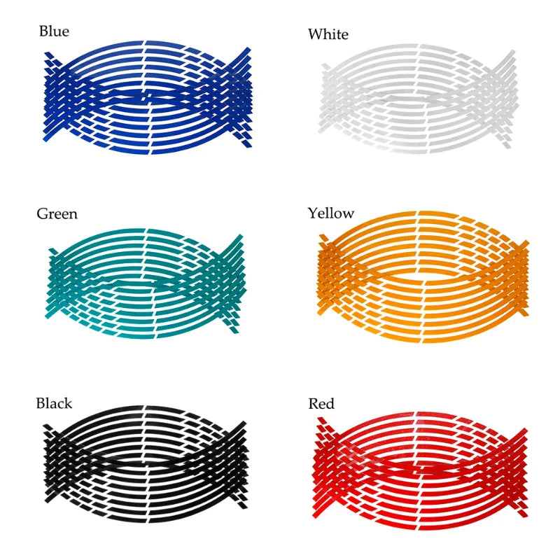 Reflective Rim Stickers — Motorcycle Decorative Strips