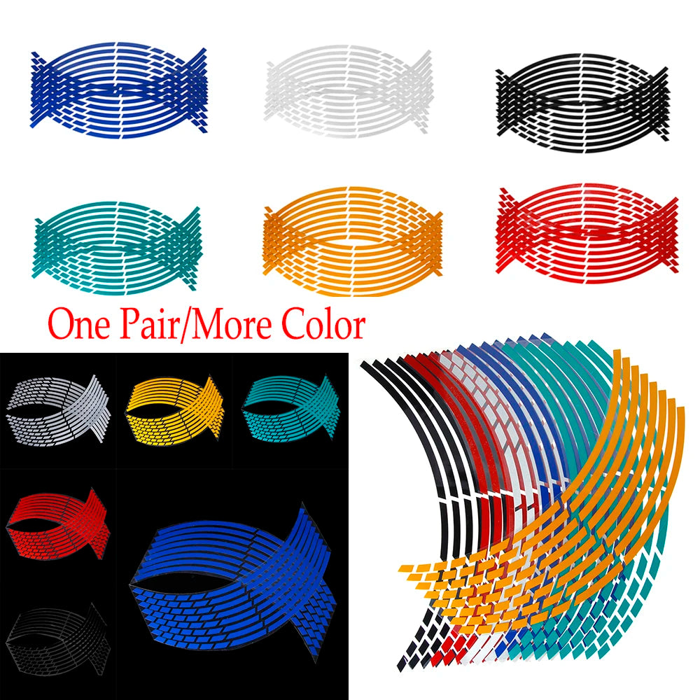 Reflective Rim Stickers — Motorcycle Decorative Strips