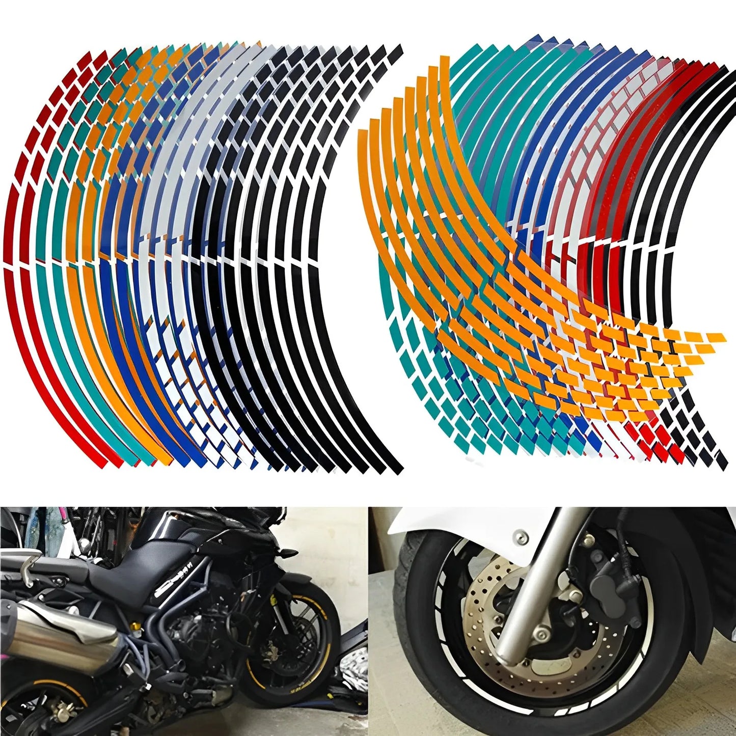 Reflective Rim Stickers — Motorcycle Decorative Strips