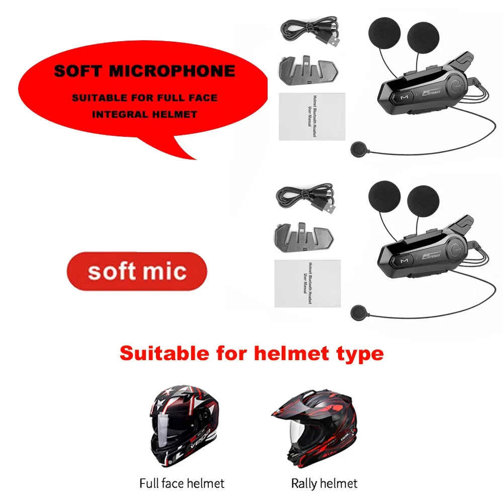 Intercom Bluetooth Moto Duo 1000m