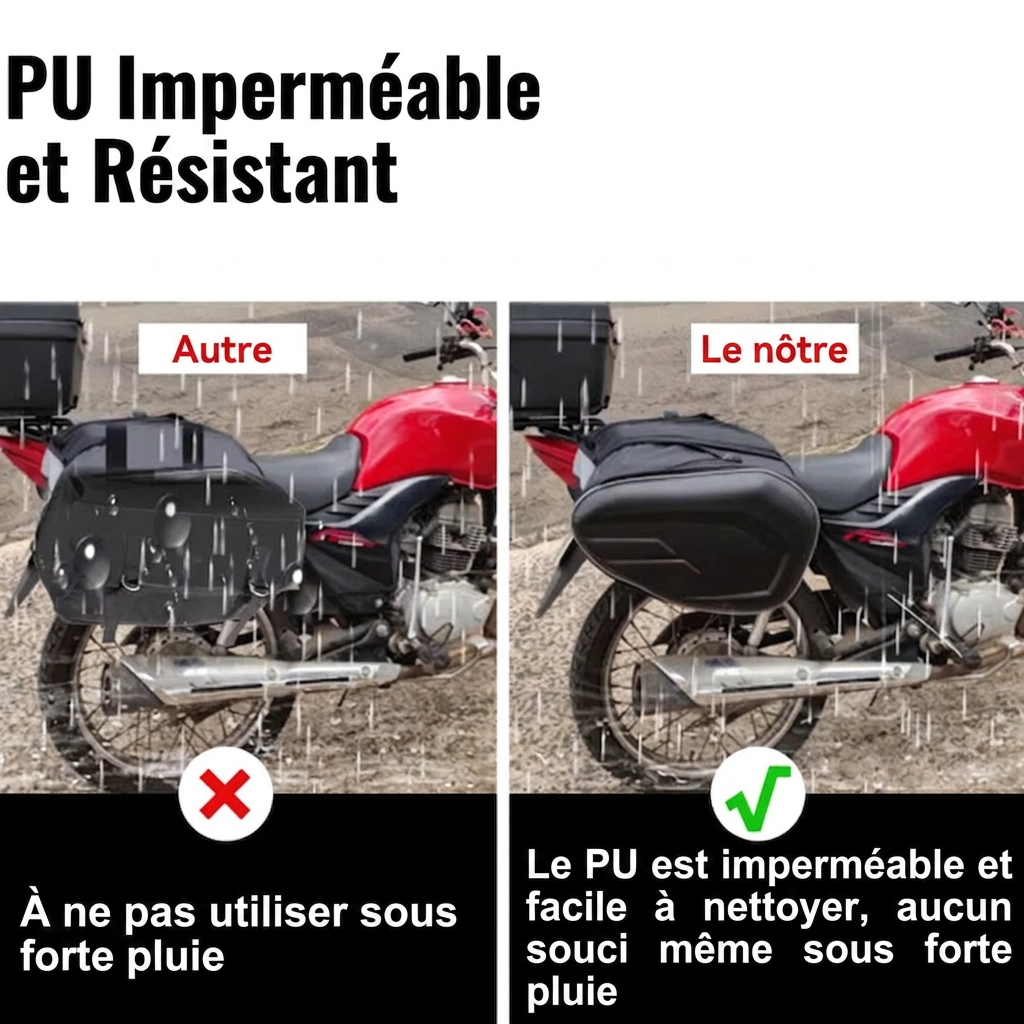 Comparatif PU imperméable et résistant, sacoche RONYX sous la pluie